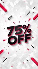 Massive black friday shopping discount banner 75% off now available for businesses online
