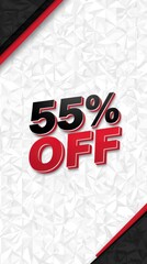 Black friday shopping discount banner 55% off sale for businesses in a dynamic retail environment