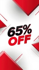 Black friday shopping banner 65% discount on business deals exciting offers eye-catching graphics