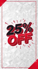 Exciting black friday discount banner for shopping business 25% off offer eye-catching design in urban environment