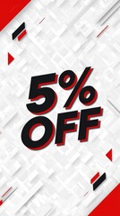 Black friday shopping banner 5% discount promotion for businesses in a vibrant digital environment