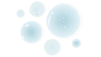 Gel serum texture. Cosmetic product swatch isolated on white background. Clear skin care liquid drops