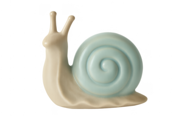 Ceramic snail figurine with blue spiral shell