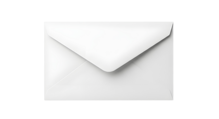 Closed white square envelope isolated on a white background for communication and mailing concepts