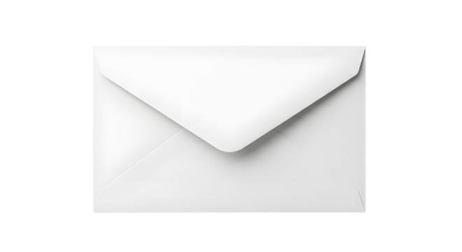 Closed white square envelope isolated on a white background for communication and mailing concepts