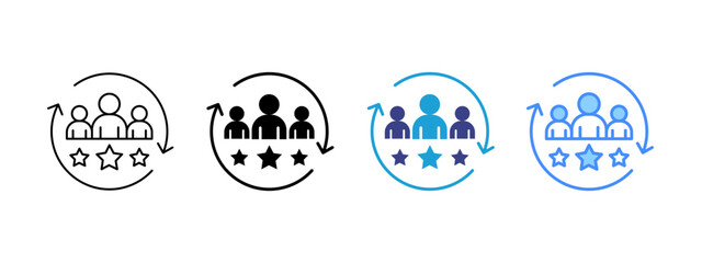 Customer Satisfaction icon set multiple style collection