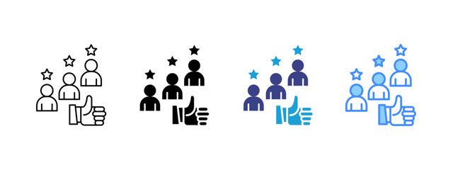 Customer Satisfaction icon set multiple style collection