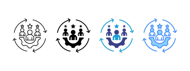 Customer  icon set multiple style collection