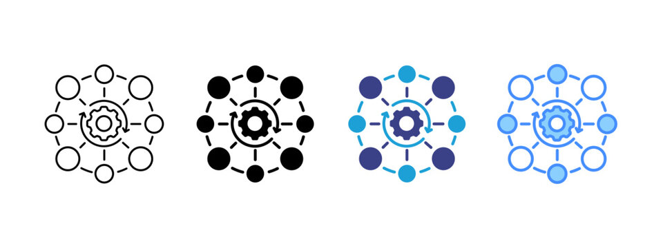 Channels icon set multiple style collection