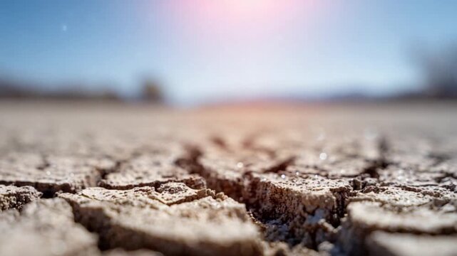 Dried Earth: Witness the stark beauty of drought-stricken land, where the earth cracks under the scorching sun, symbolizing resilience.