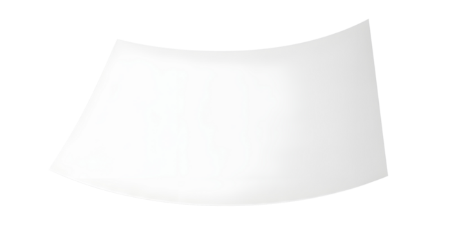 Blank white curved banner or label design element isolated on white background - Powered by Adobe