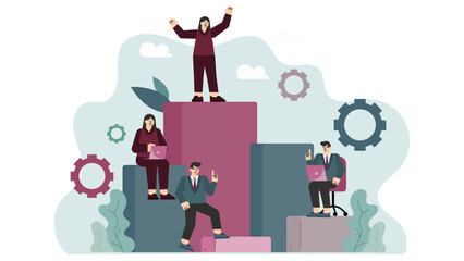 Employee Skills Development and Growth Concept Flat Vector Illustration