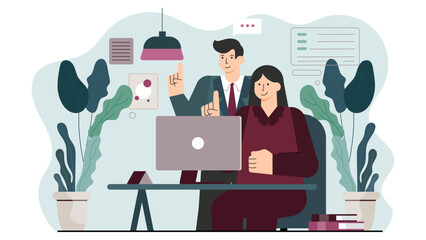 Flat Design Internship and Career Training Flat Vector Illustration
