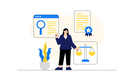 Flat Design Business Legal Services Concept Flat Vector Illustration