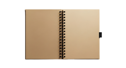 Open notebook on white background