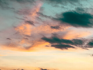 Colorful Sunset Sky with Clouds
