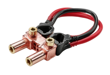 Copper power connector with red/black insulated wires