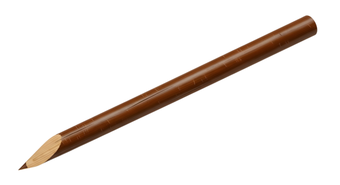 Brown pencil with a sharpened tip on white background - Powered by Adobe