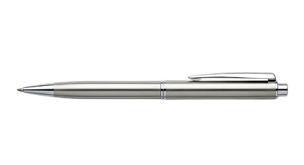 Silver metal pen isolated on white background