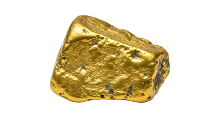 Gold nugget isolated on white background