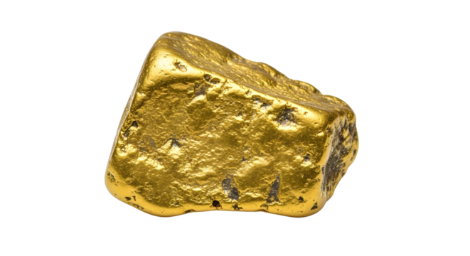 Gold nugget isolated on white background