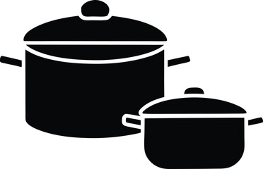 Cooking Pots and Pans Line Art Transparent Background