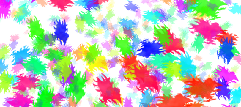A vibrant abstract pattern featuring random, brushstroke-like shapes in a multitude of bright colors, including red, blue, green, pink, orange, and purple - Powered by Adobe