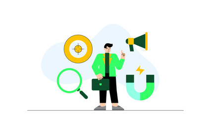 Customer Acquisition Strategy Flat Vector Illustration