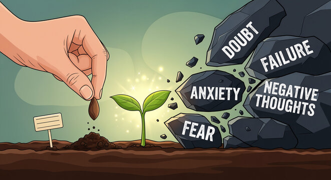 Plant of Growth Overcoming Mental Blocks: Fear, Anxiety, Doubt, and Negative Thoughts