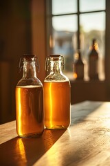 A home brewing kit for non-alcoholic beverages that includes detailed educational materials about the fermentation process.