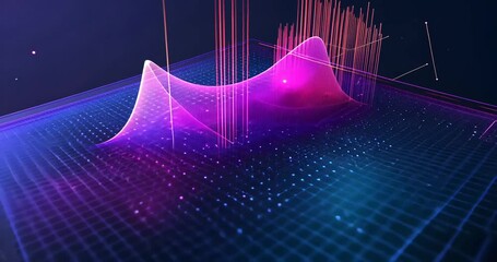Abstract visualization of data analysis on a digital interface with vibrant colors and patterns - Powered by Adobe