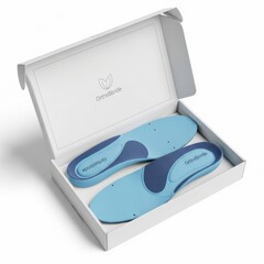 Orthopedic Shoe Insoles in White and Blue Packaging for Foot Support and Comfort