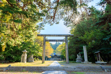 秋の岩手護国神社　岩手県盛岡市　Iwate Gokoku Shrine in autumn. Iwate Pref, Morioka City.