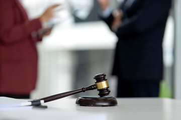 Legal professional discussing case in court office judicial system justice concept
