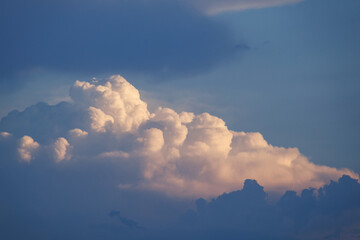 Evening Cumulonimbus Close-up, Majestic Summer Cloudscape