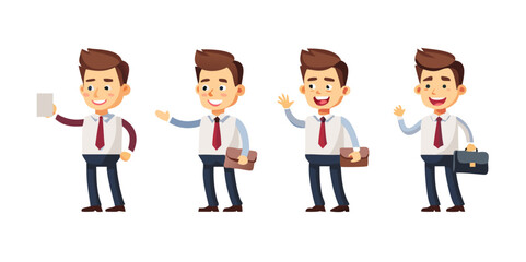 Set of Businessman character design. best cartoon character for animation video