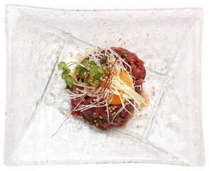 Korean Style Beef Tartare with Egg Yolk