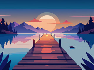 dock silhouette illustration
