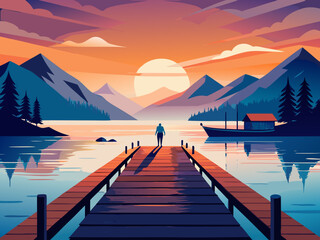 dock silhouette illustration