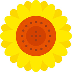 sunflower icon illustration design with flat