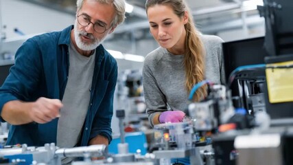 Expert advising small business owner on enhancing industrial 3D printing processes and resolving mechanical problems for production efficiency.