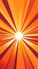 Bright radiant sunlight-like rays of orange and yellow, emanating from a bright center