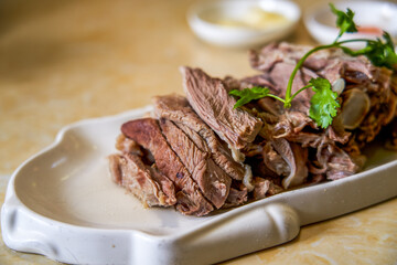 Delicious and flavorful hand-pulled mutton from Northwest China