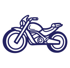 Fototapeta premium Stylish outlined illustration of a classic motorcycle depicted in a minimalist blue color design