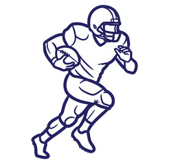 Fototapeta premium Vector illustration of an american football player running with the ball in action