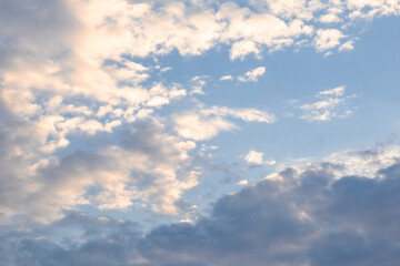 Cloudscape with Blue Sky and White Clouds