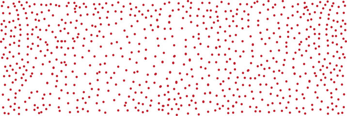 Abstract pattern of scattered red dots on a white background forming a dynamic, random texture.