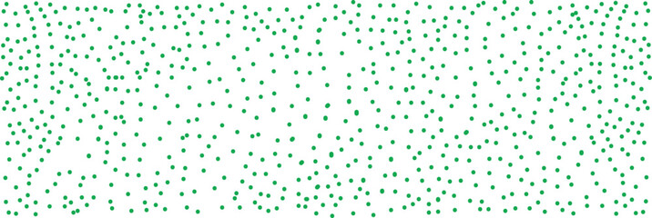 Abstract pattern of scattered green dots on a white background forming a dynamic, random texture. Modern minimalistic background for design, technology, or digital art concepts.