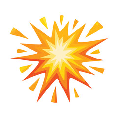 Large Orange and Red Explosion Graphic with Smoke Cloud Detailing, Representing a Powerful Blast