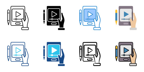 internet technology icon set multiple style collection 
